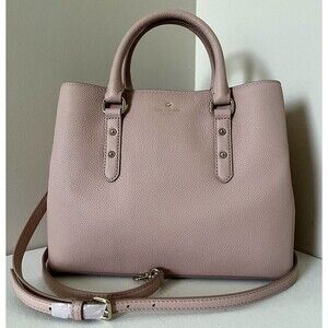 New Kate Spade Larchmont Avenue Evangelie Satchel Pebble Leather Warm Vellum